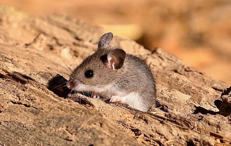 mouse on wood pile